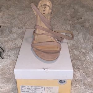 Tan tie up heel